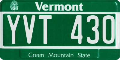 VT license plate YVT430