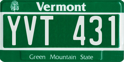 VT license plate YVT431