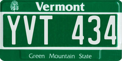 VT license plate YVT434