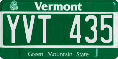 VT license plate YVT435