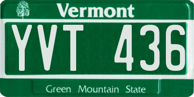 VT license plate YVT436