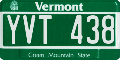 VT license plate YVT438