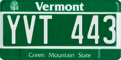 VT license plate YVT443