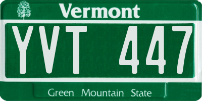 VT license plate YVT447