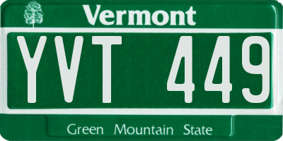 VT license plate YVT449