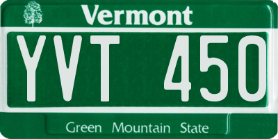 VT license plate YVT450