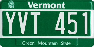 VT license plate YVT451