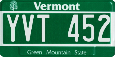 VT license plate YVT452