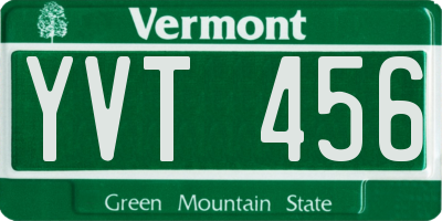 VT license plate YVT456