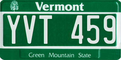 VT license plate YVT459