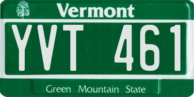 VT license plate YVT461