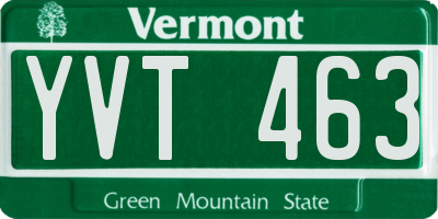 VT license plate YVT463
