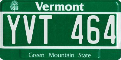 VT license plate YVT464