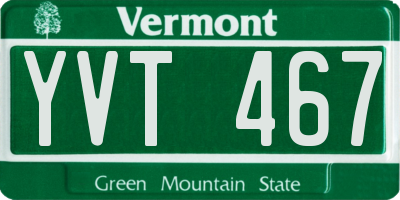 VT license plate YVT467