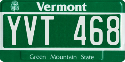 VT license plate YVT468