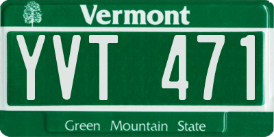 VT license plate YVT471