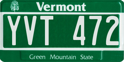 VT license plate YVT472