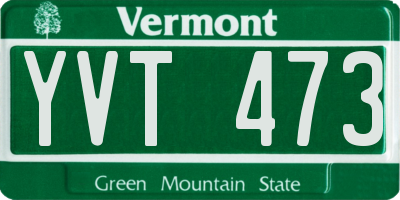 VT license plate YVT473