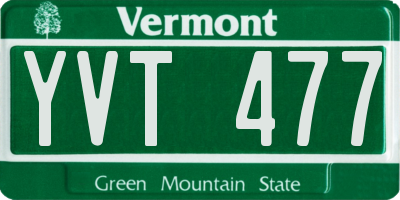 VT license plate YVT477