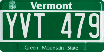 VT license plate YVT479