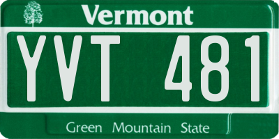 VT license plate YVT481