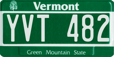 VT license plate YVT482
