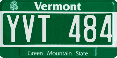 VT license plate YVT484