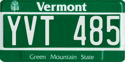 VT license plate YVT485