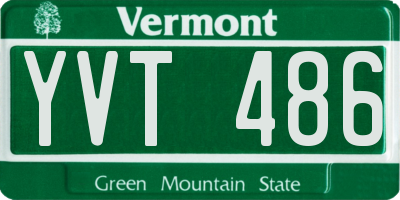 VT license plate YVT486
