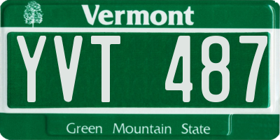 VT license plate YVT487