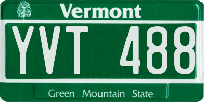 VT license plate YVT488