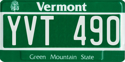 VT license plate YVT490