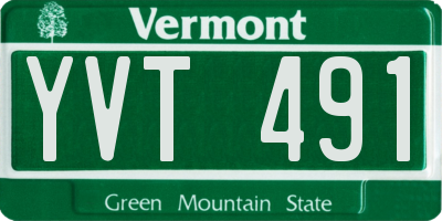 VT license plate YVT491