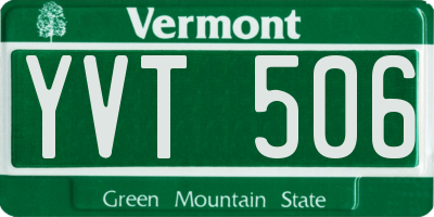 VT license plate YVT506