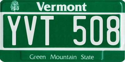VT license plate YVT508