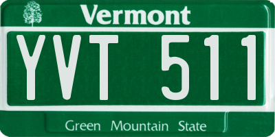 VT license plate YVT511