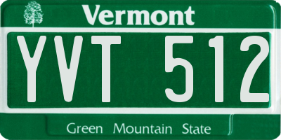 VT license plate YVT512