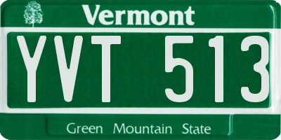 VT license plate YVT513