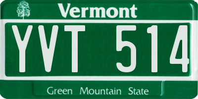 VT license plate YVT514