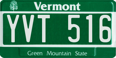 VT license plate YVT516