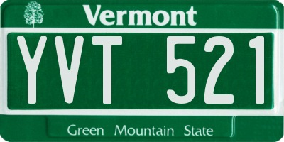 VT license plate YVT521