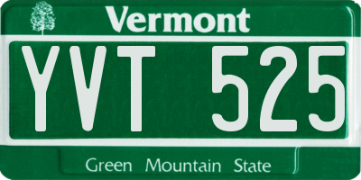 VT license plate YVT525