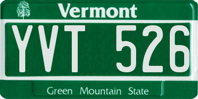 VT license plate YVT526