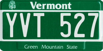 VT license plate YVT527