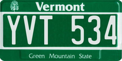 VT license plate YVT534