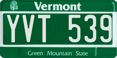 VT license plate YVT539