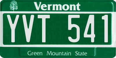 VT license plate YVT541