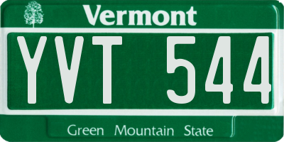 VT license plate YVT544