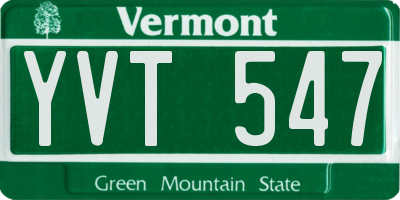 VT license plate YVT547