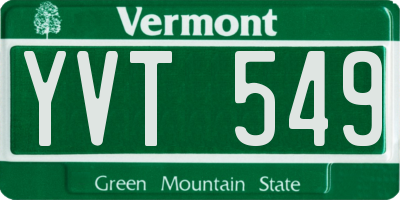 VT license plate YVT549